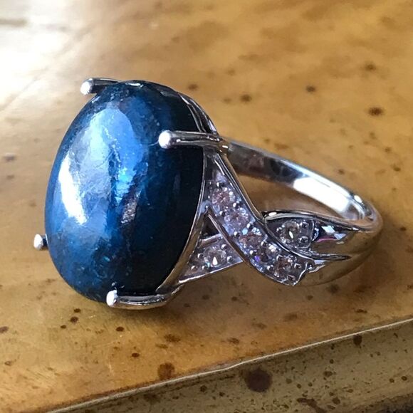 Natural Shadowkite Sterling Silver Ring Size 7 - Picture 8 of 9